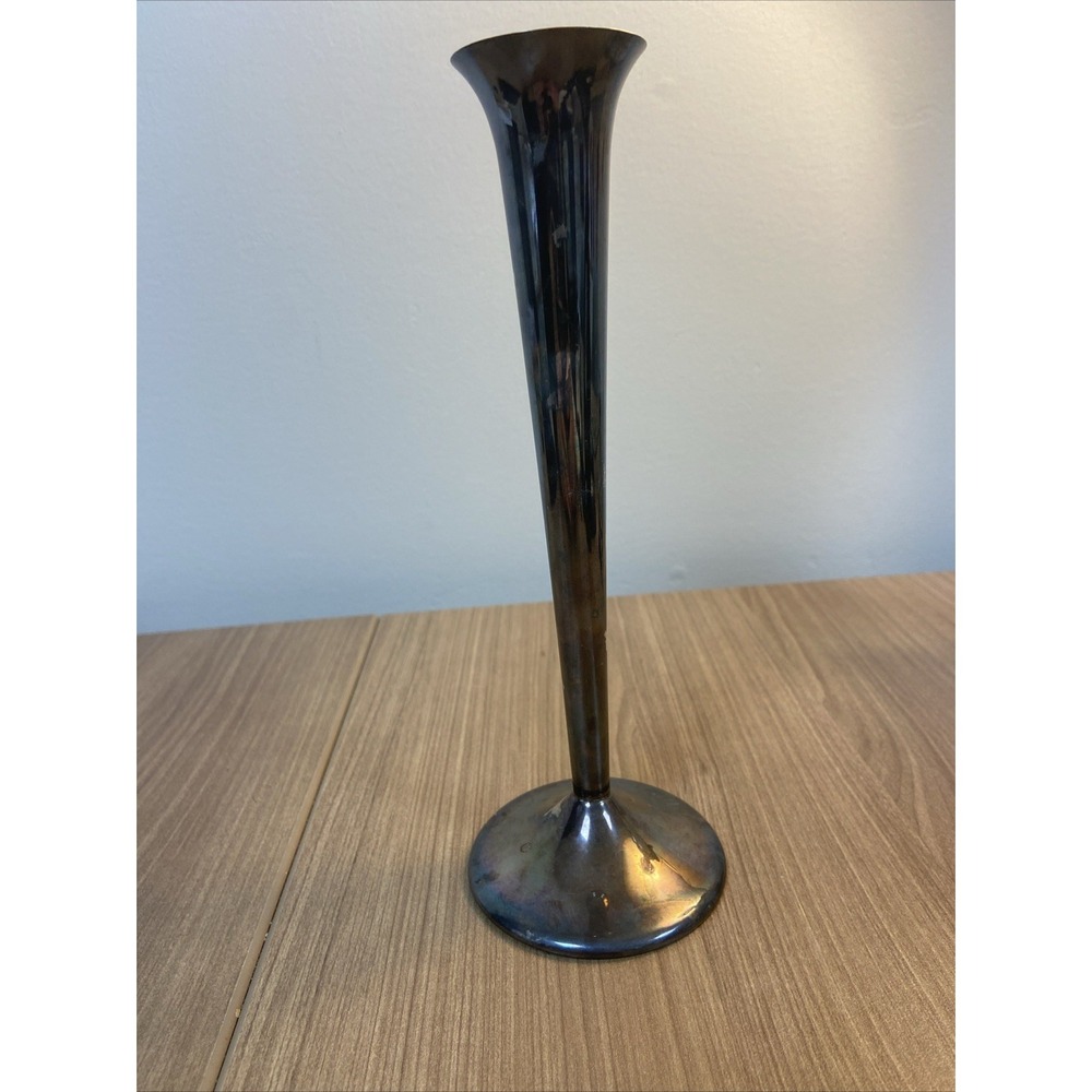 VTG Reed & Barton Iridescent Silver Plate Bud Vase - Picture 7 of 10
